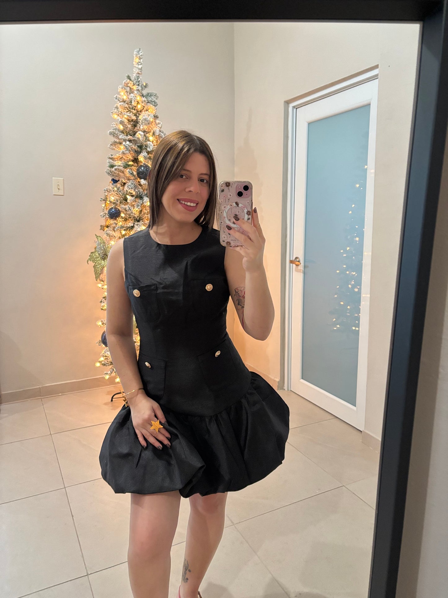 Bubble Hem Mini Dress